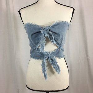 Lips Stonewash Top in Chambray